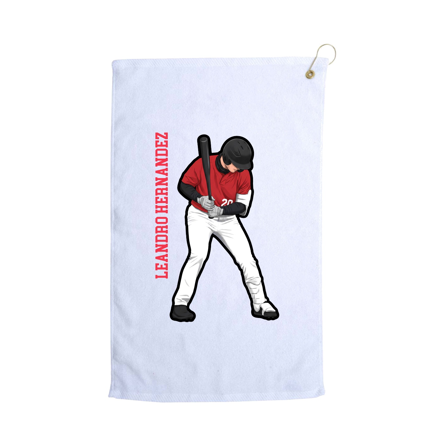 Golf Towel — Name Vertical in White