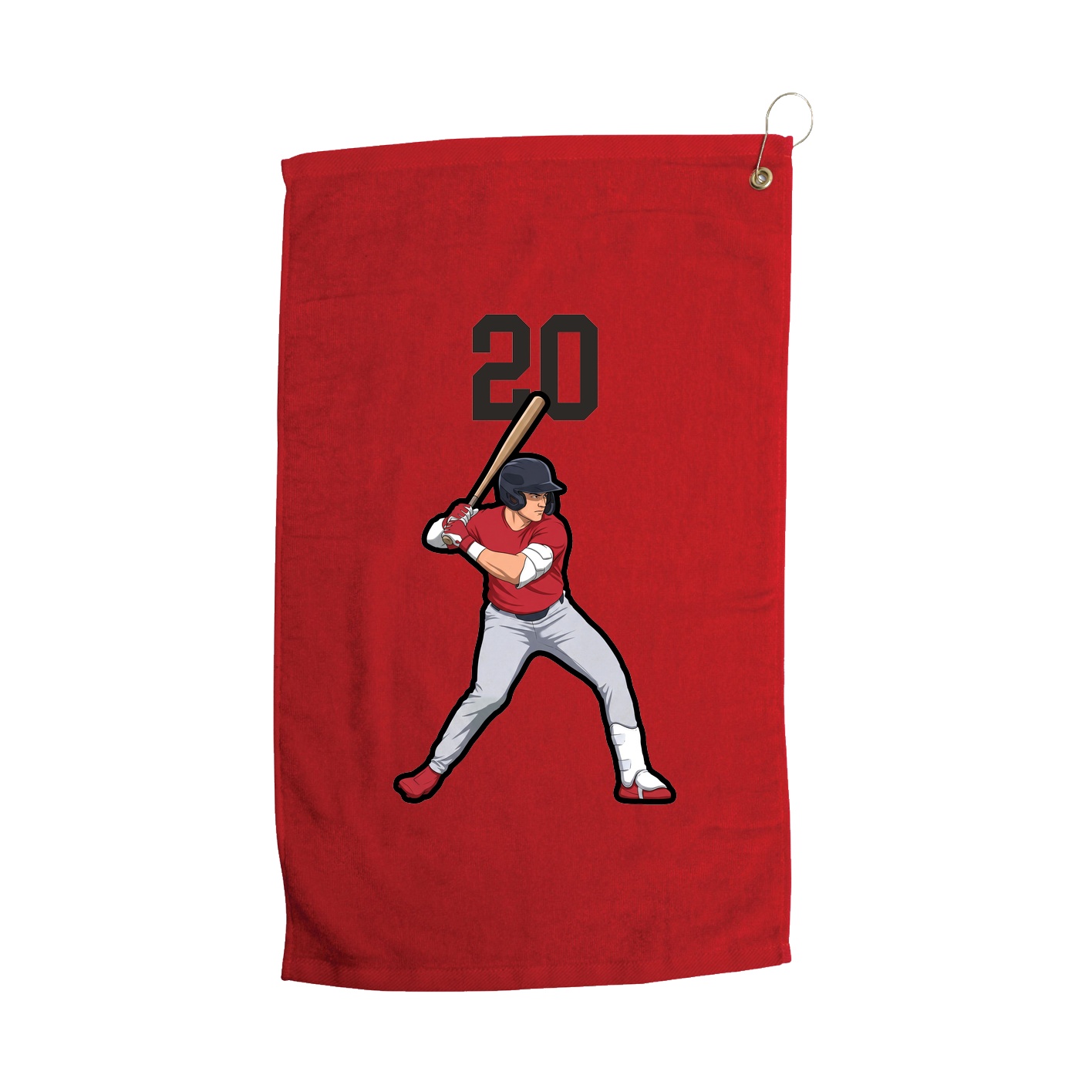 Golf Towel — Number Top in Red