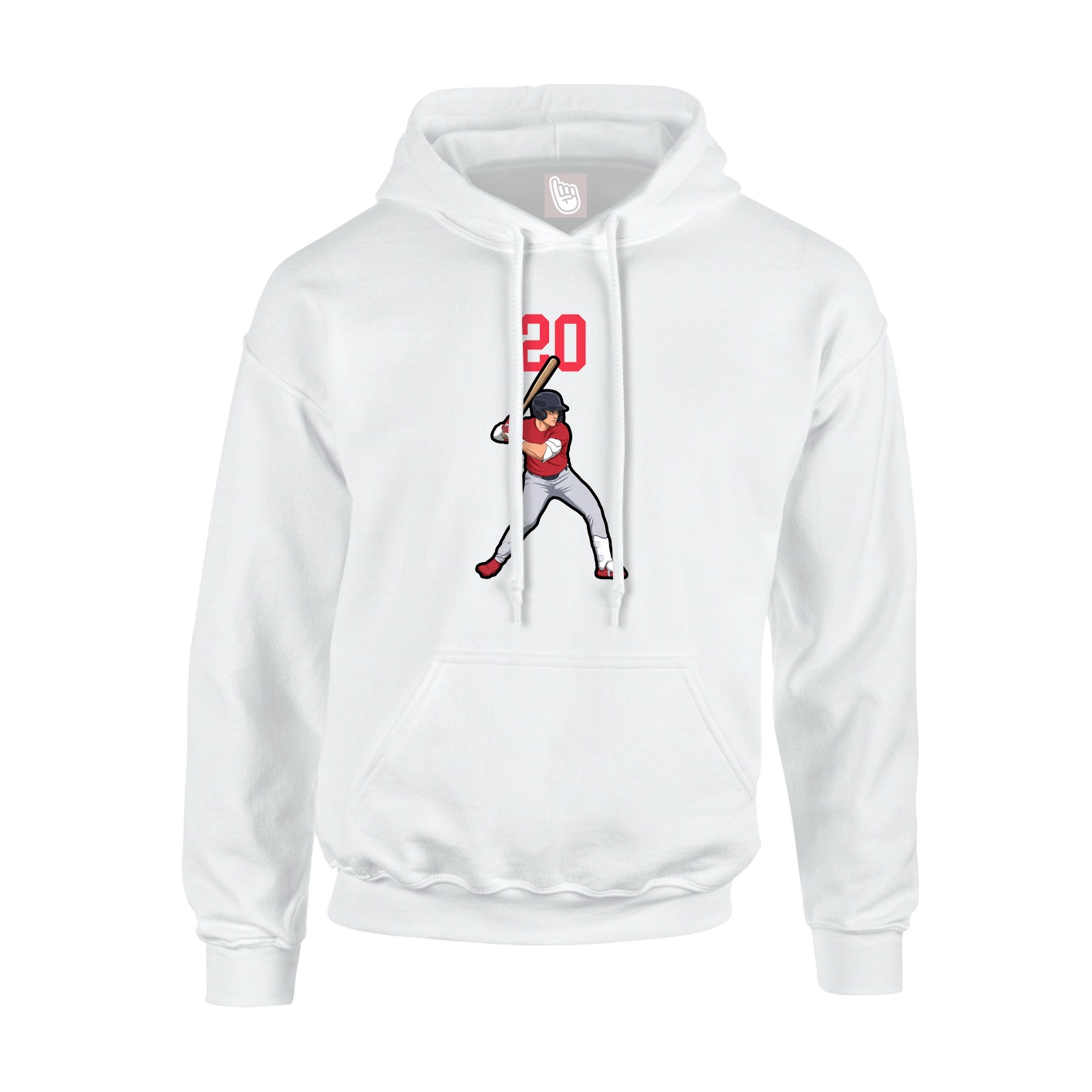 Youth Hoodie — Number Top in White