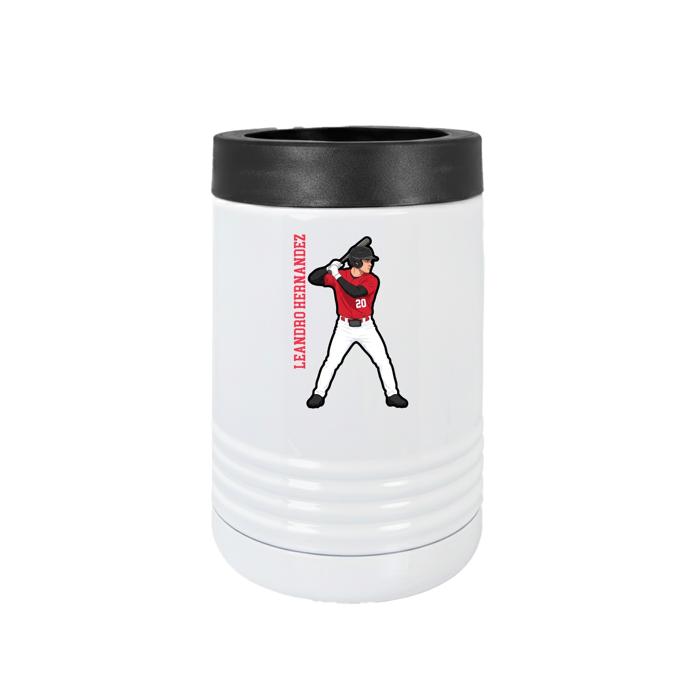 Beverage Holder — Name Vertical in White