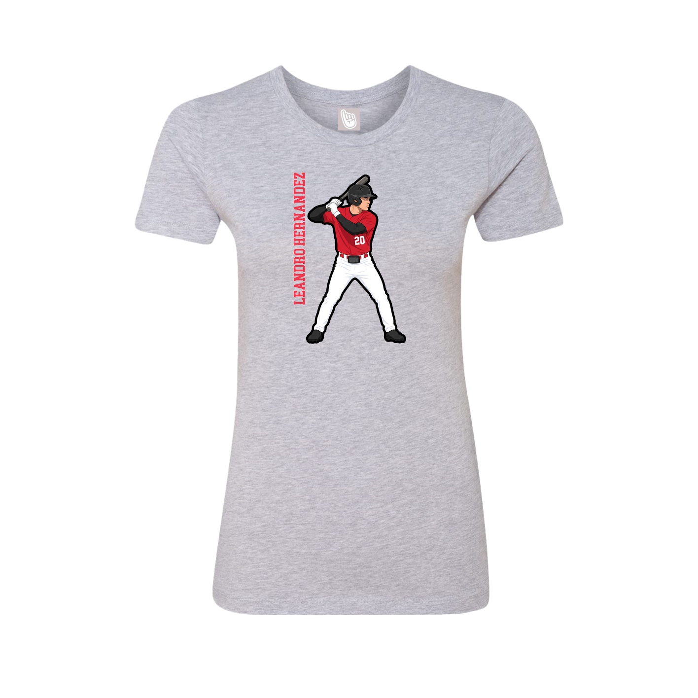Womens Tee — Name Vertical in Grey