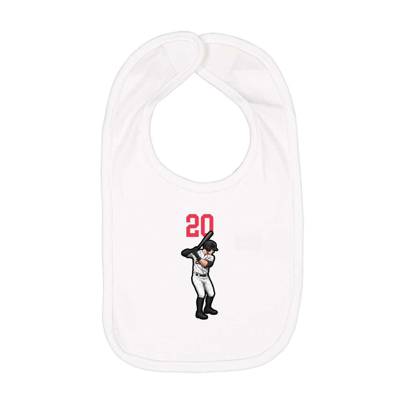 Infant Bib — Number Top in White