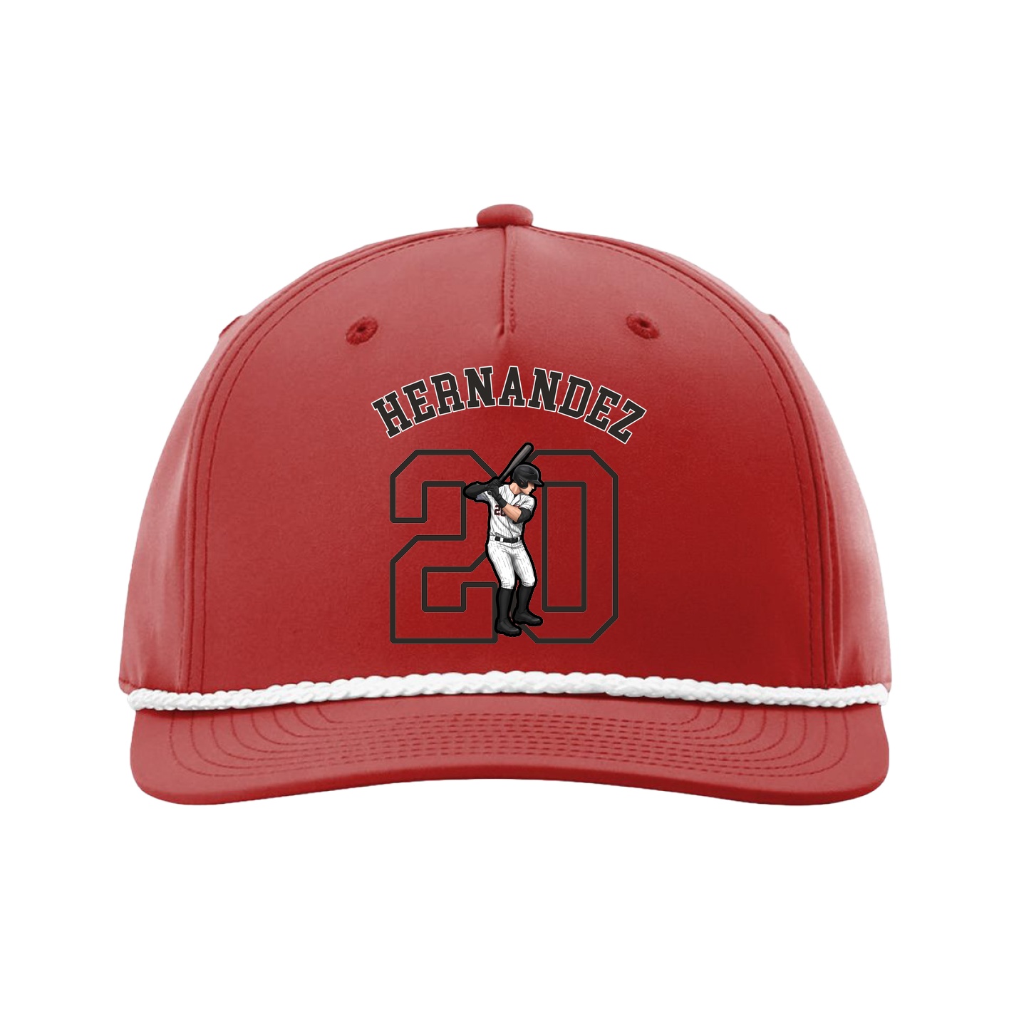 Five-Panel Classic Rope Cap — Shirsey Arch in Red
