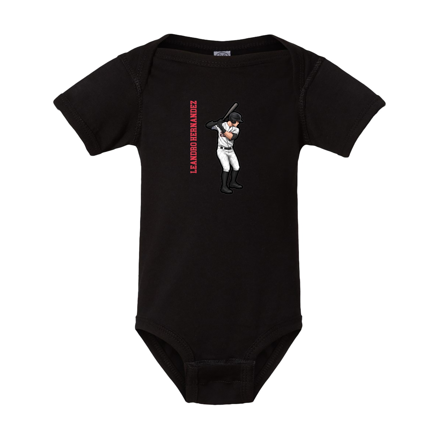 Baby Onesie — Name Vertical in Black