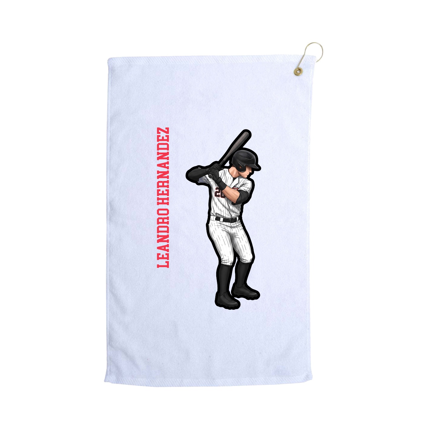 Golf Towel — Name Vertical in White
