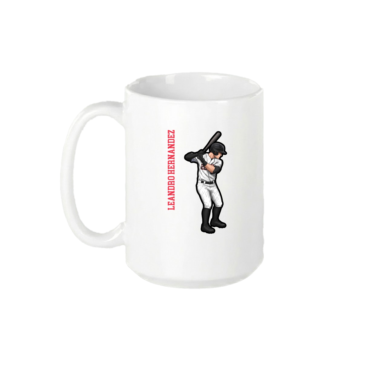 15oz Coffee Mug — Name Vertical in White