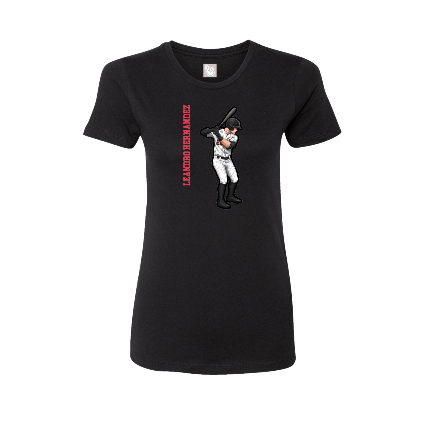 Womens Tee — Name Vertical in Black