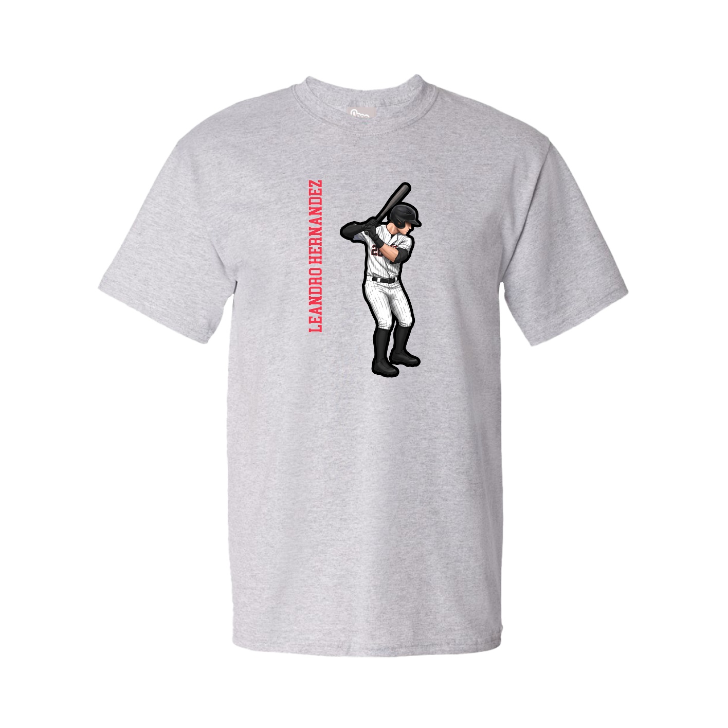 Youth Tee — Name Vertical in Grey