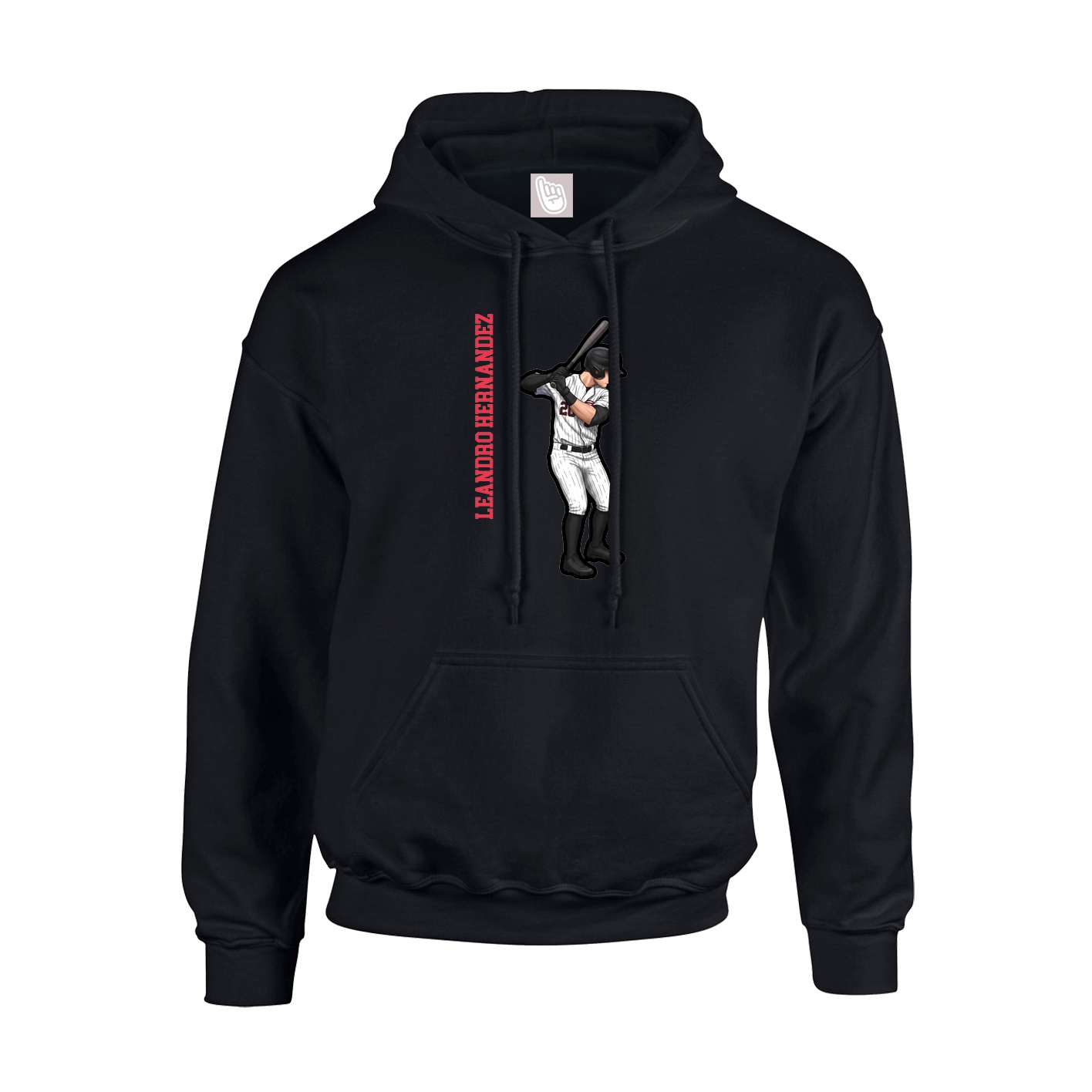 Hoodie — Name Vertical in Black