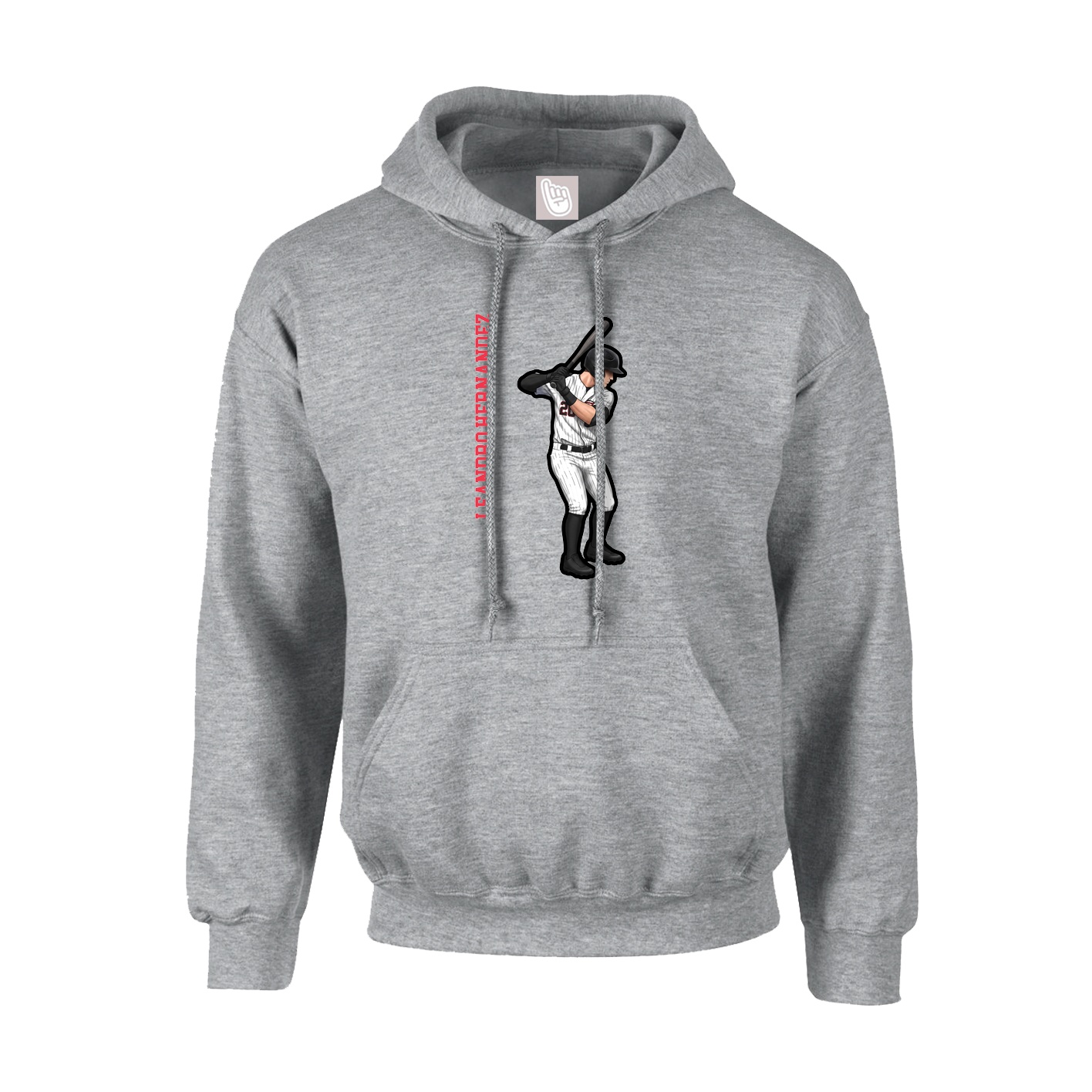 Youth Hoodie — Name Vertical in Grey