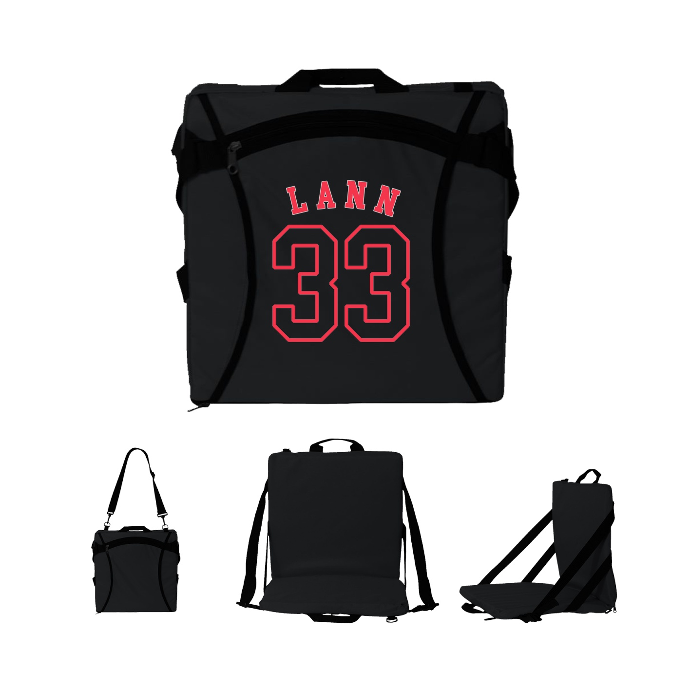 Folding Stadium Seat — Shirsey Arch in Black