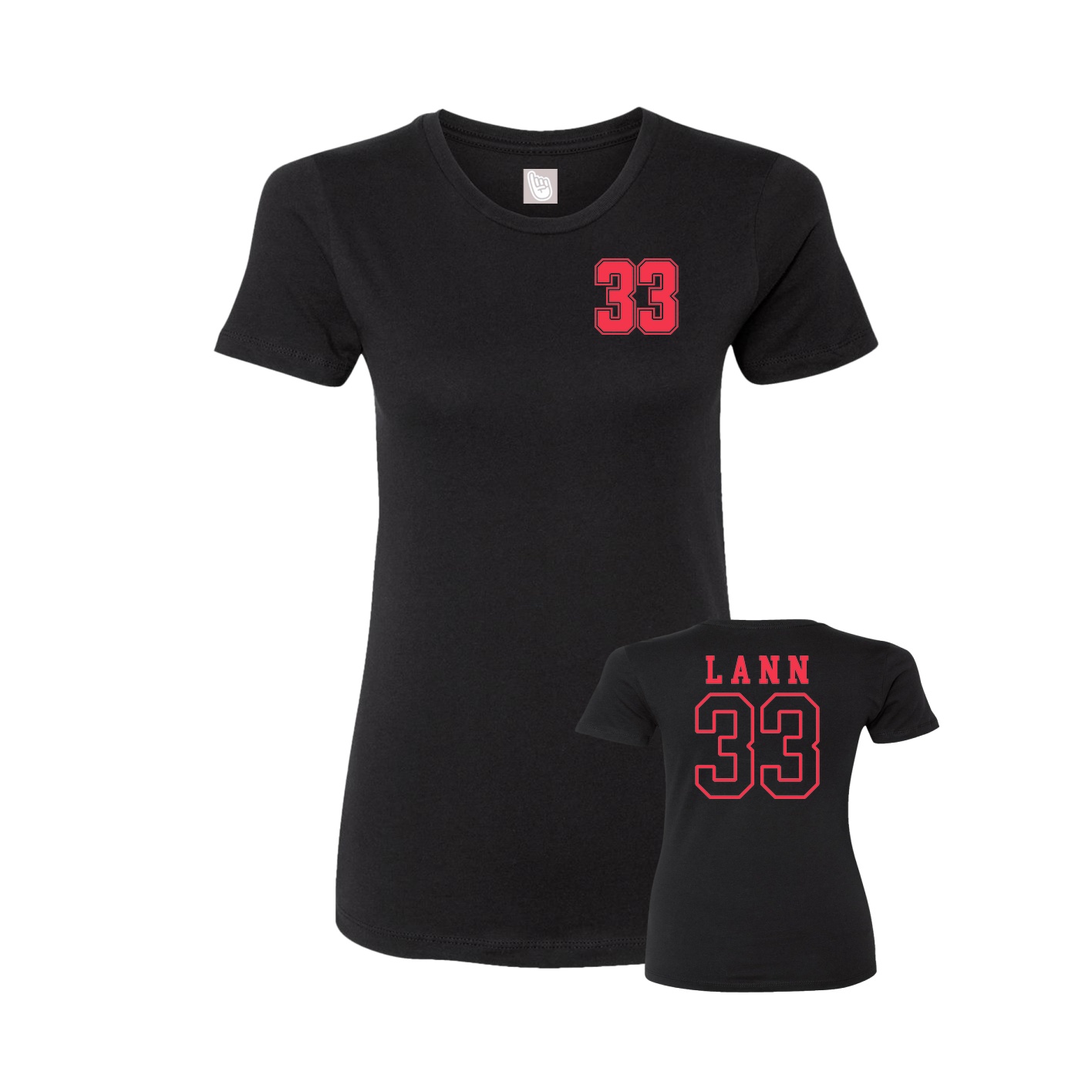 Fitted Women's Tee — Chest Back in Black