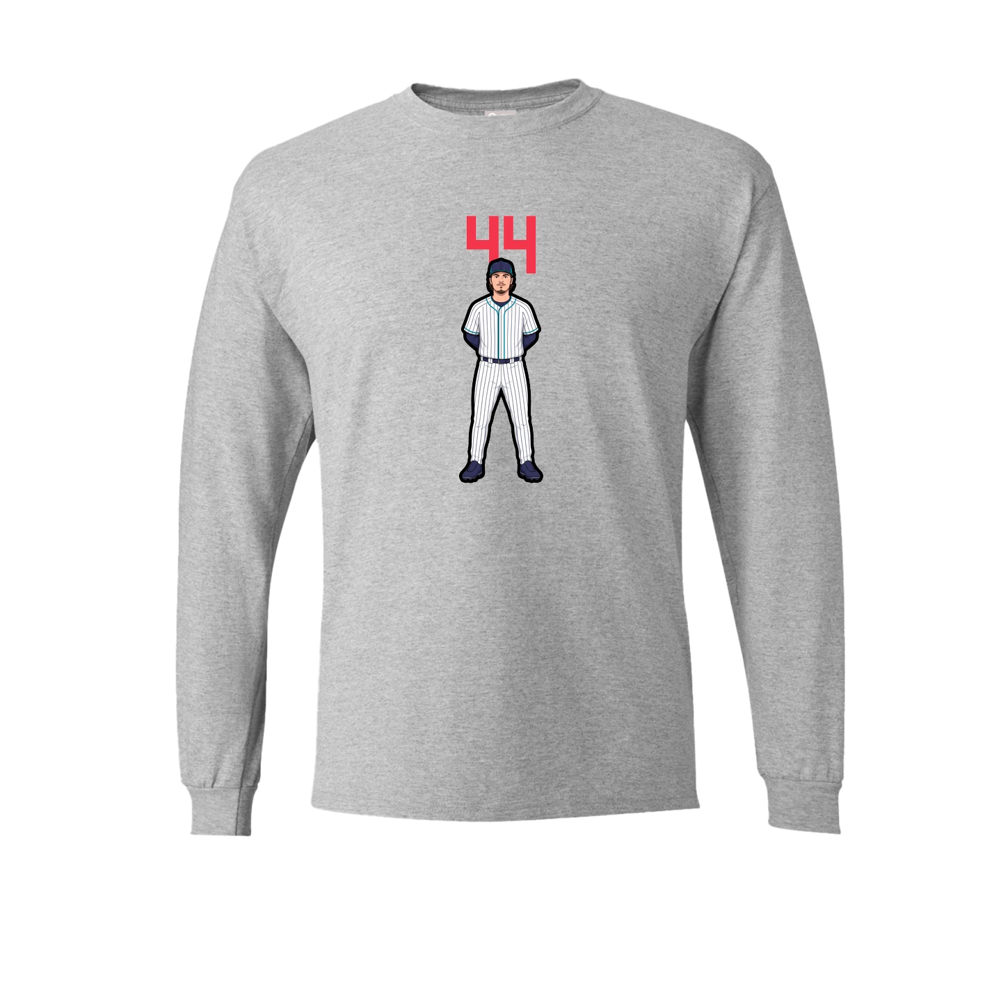 Long Sleeve Tee — Number Top in Grey