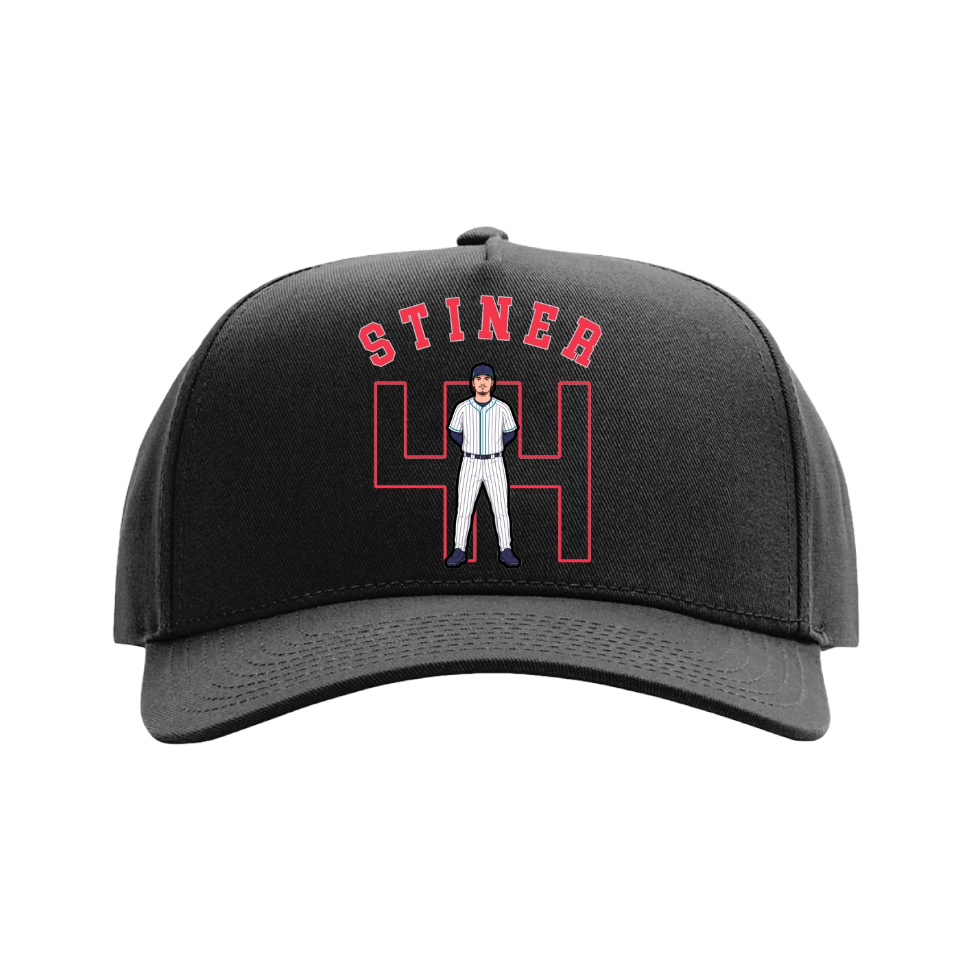 Full Fabric Five-Panel Champ Cap — Shirsey Arch in Black
