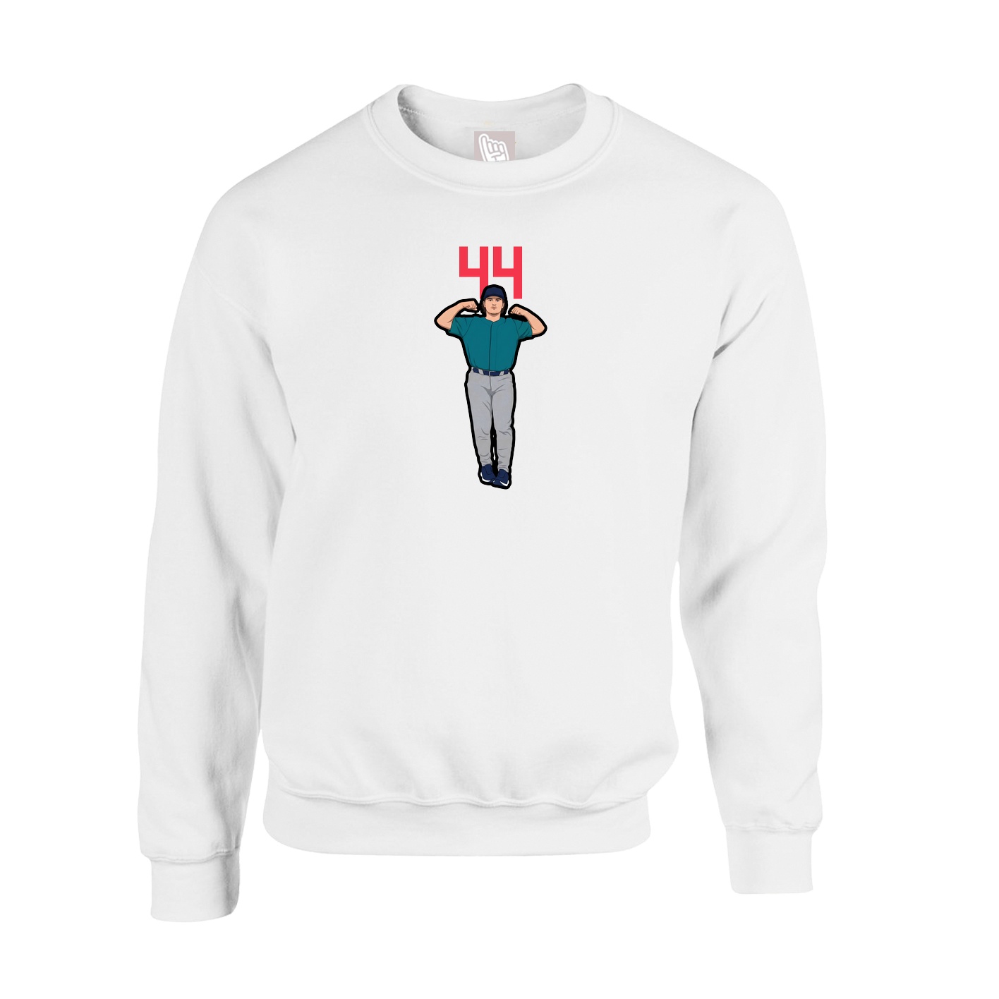 Fleece Crew — Number Top in White
