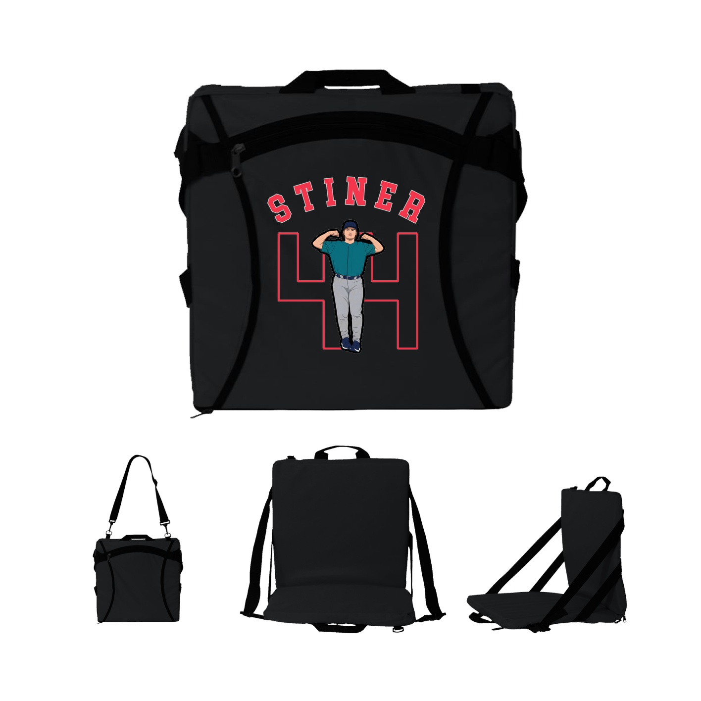Folding Stadium Seat — Shirsey Arch in Black