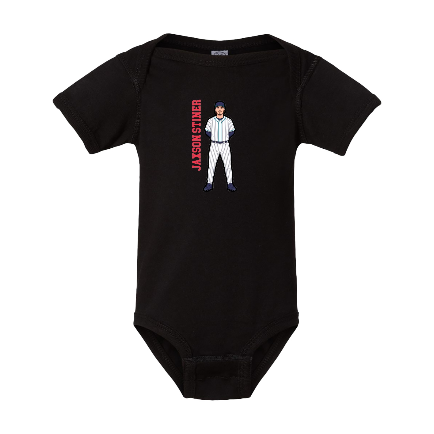 Baby Onesie — Name Vertical in Black