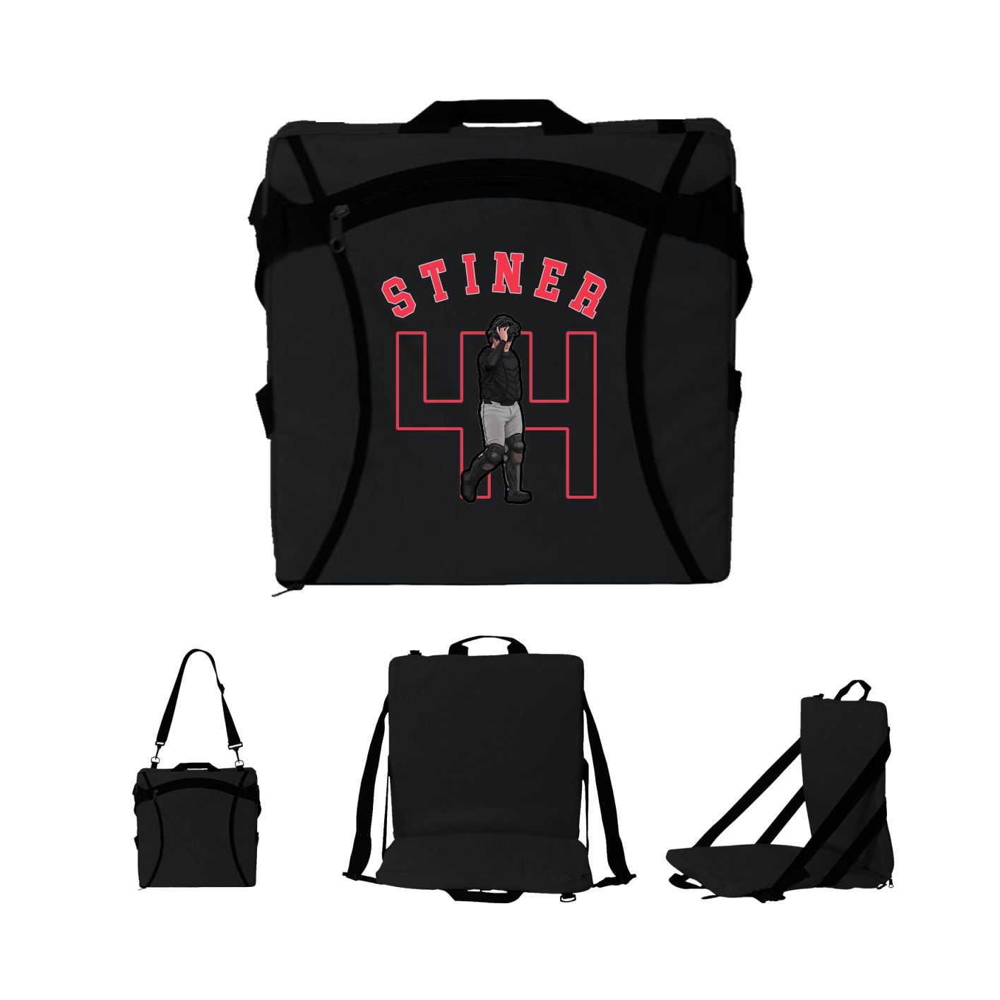 Folding Stadium Seat — Shirsey Arch in Black