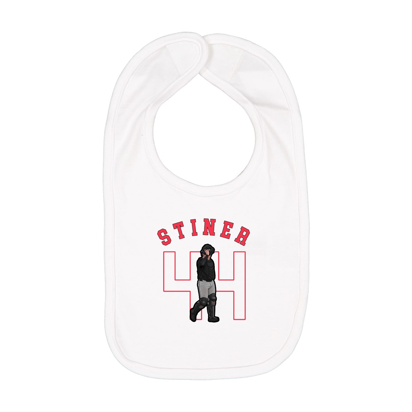 Infant Bib — Shirsey Arch in White