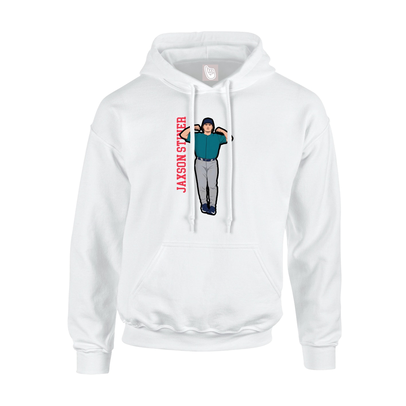 Hoodie — Name Vertical in White