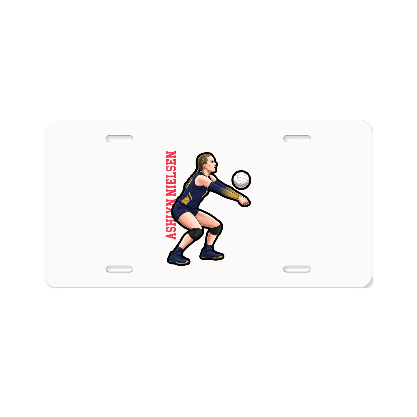 License Plate — Name Vertical in Classic