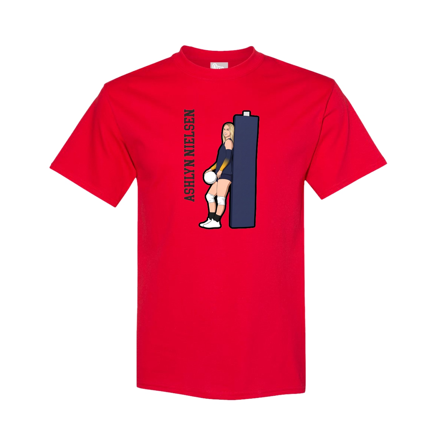 Tee — Name Vertical in Red
