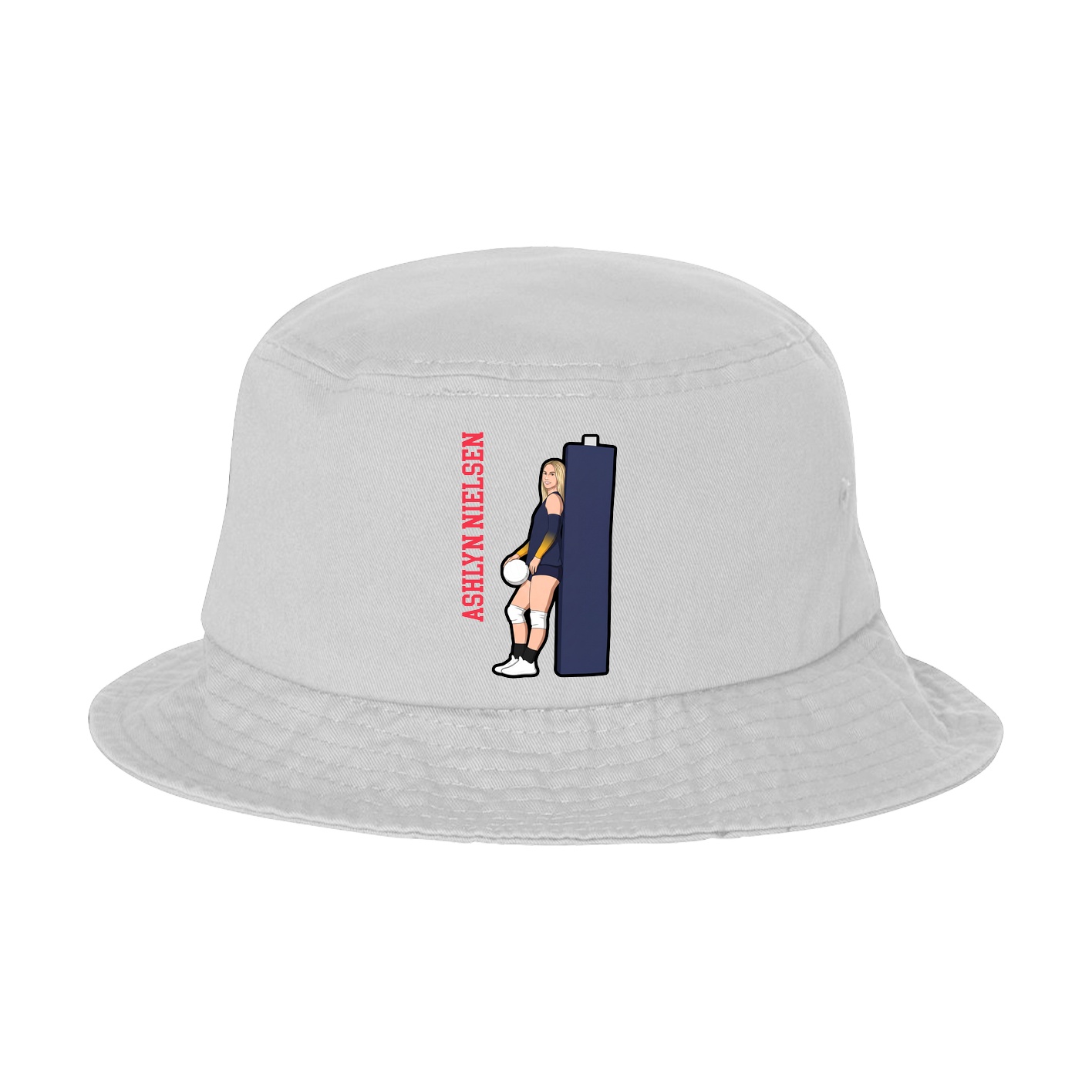 Bucket Cap — Name Vertical in White