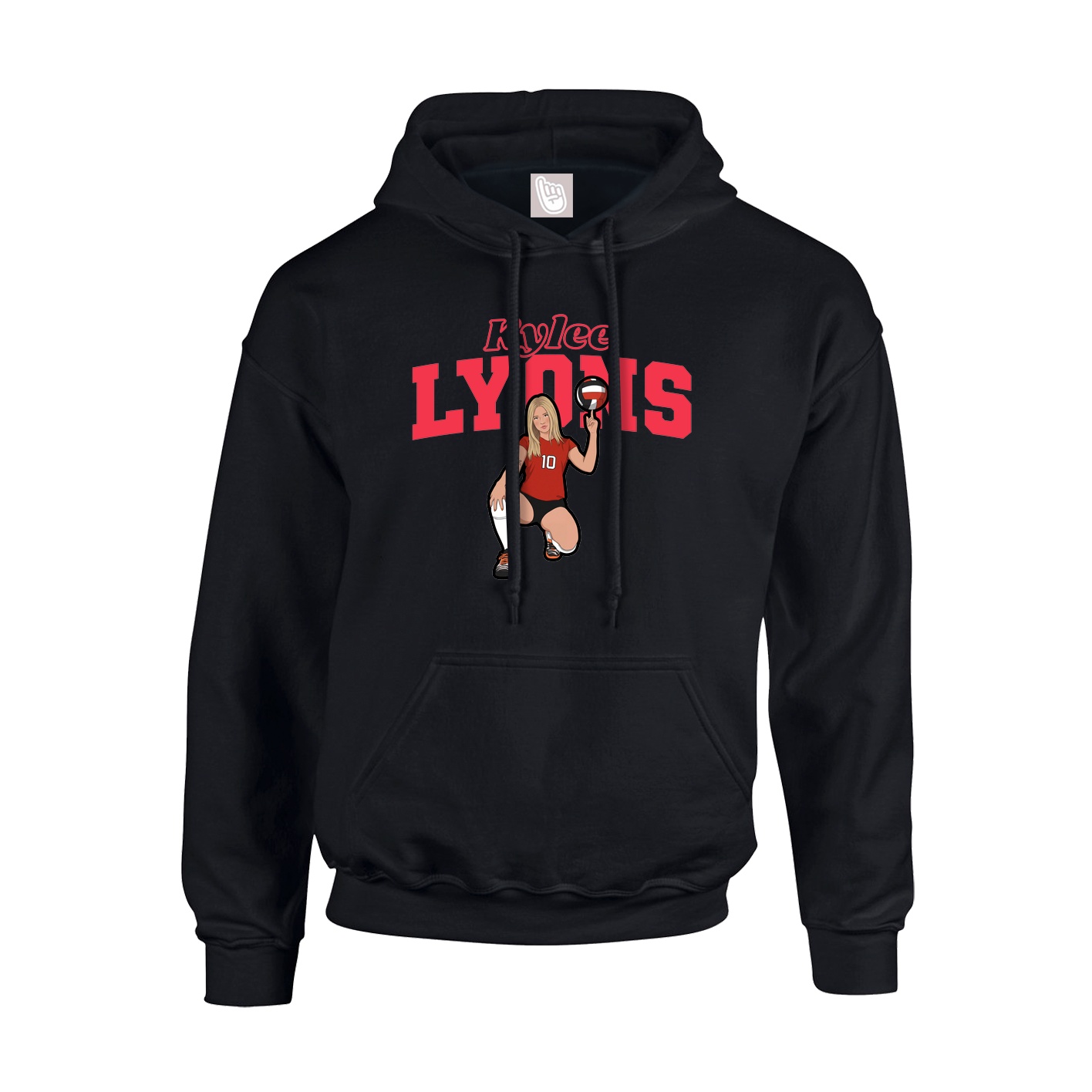 Youth Hoodie — Name Arch in Black