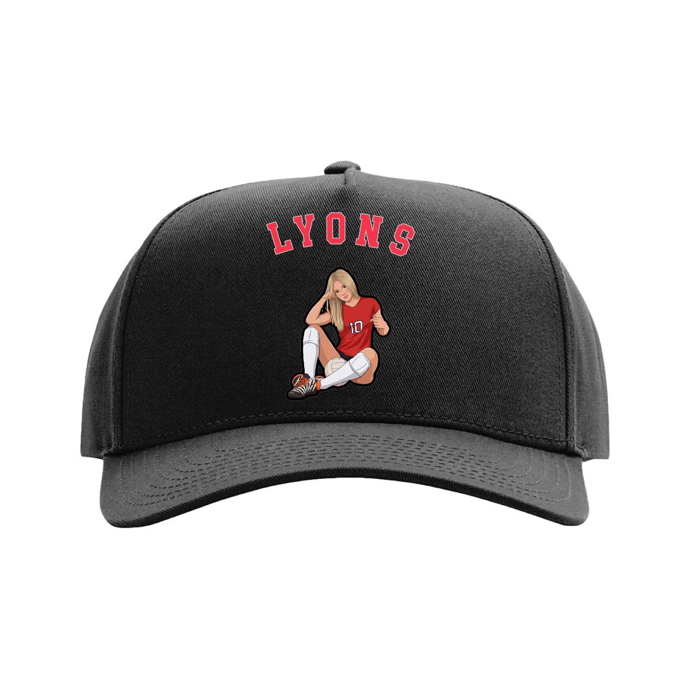 Full Fabric Five-Panel Champ Cap — Shirsey Arch in Black
