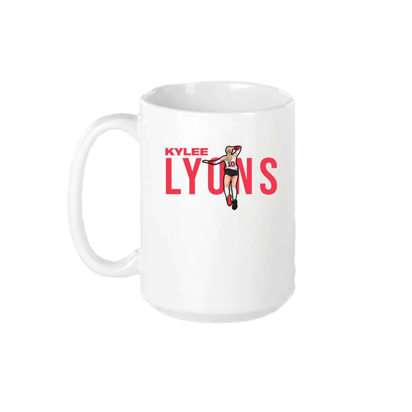 15oz Coffee Mug — Player Name in White