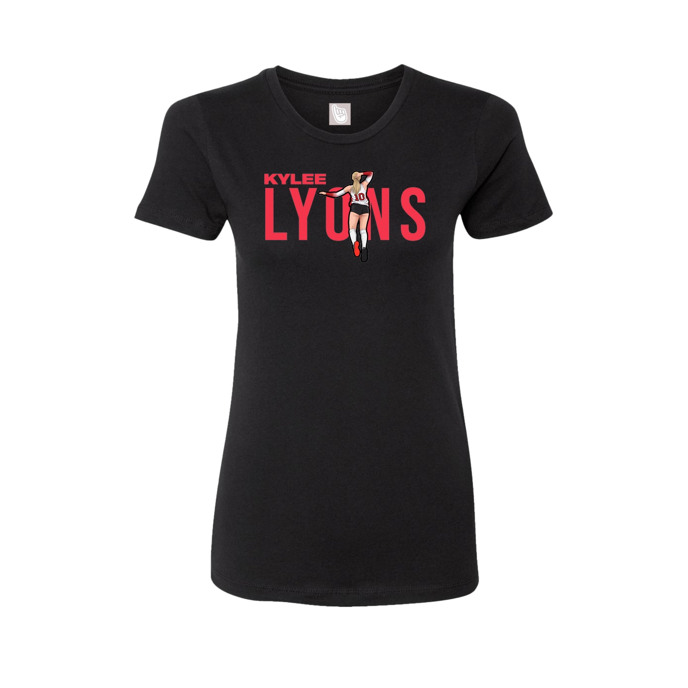 Fitted Women's Tee — Player Name in Black