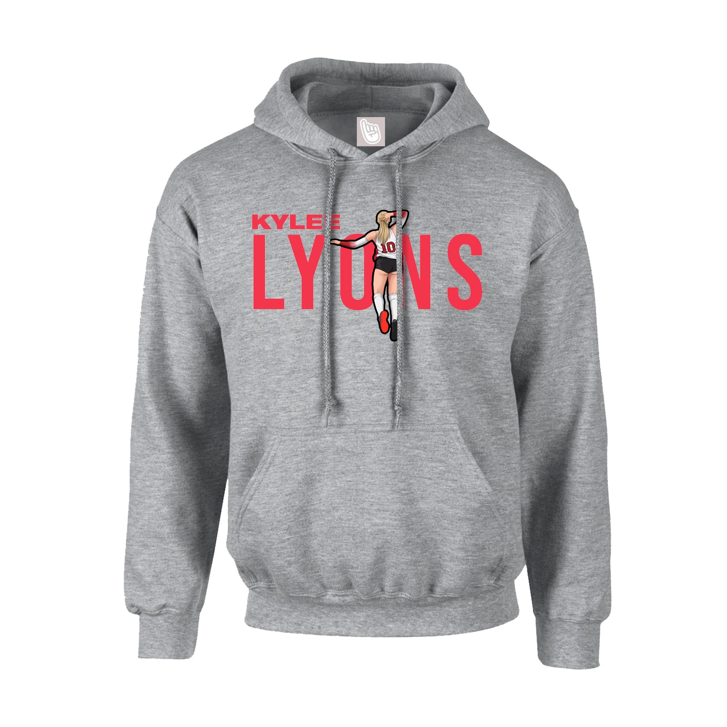 Hoodie — Player Name in Grey
