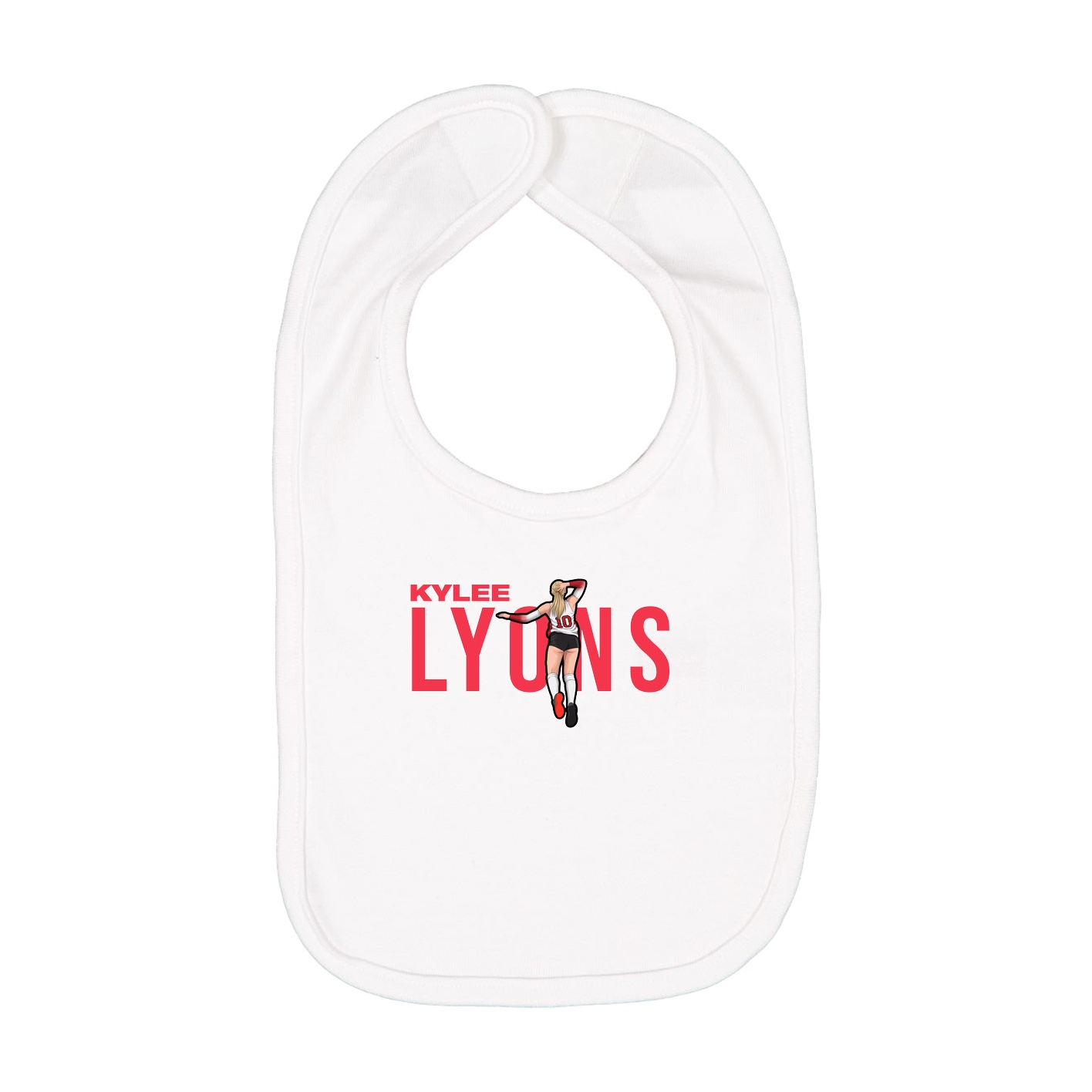 Infant Bib — Player Name in White