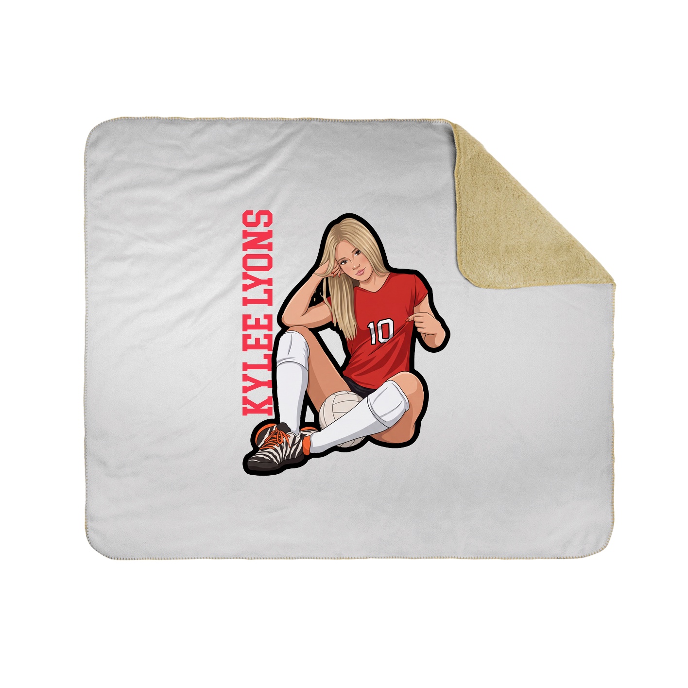 Throw Blanket — Name Vertical in White