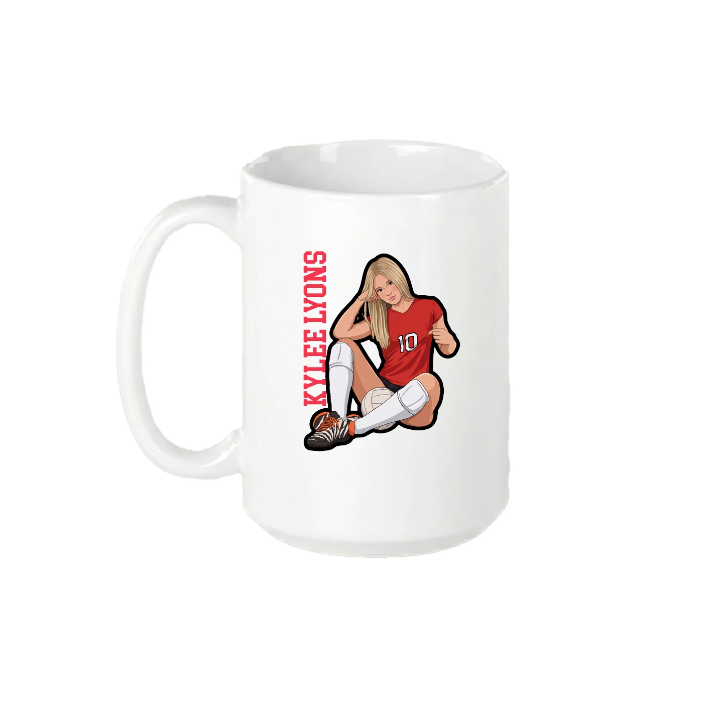 15oz Coffee Mug — Name Vertical in White
