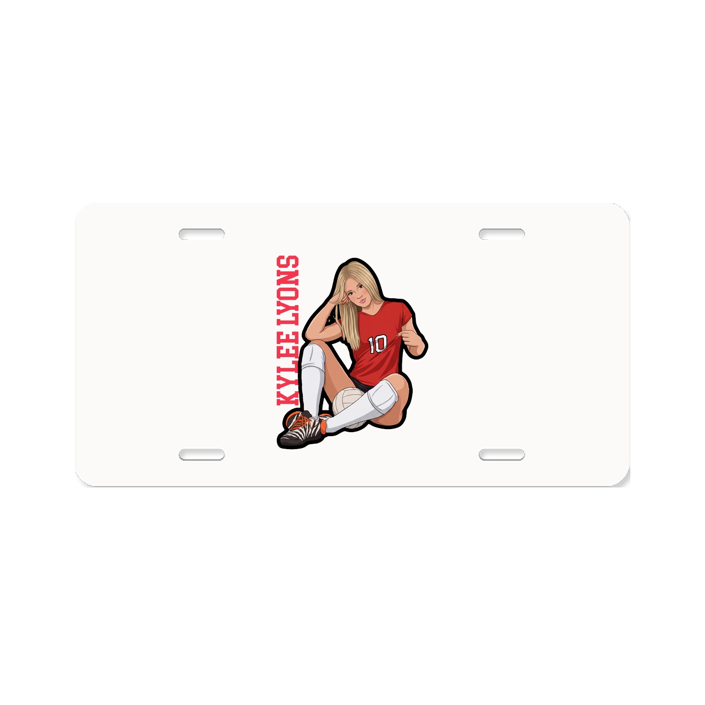 License Plate — Name Vertical in Classic