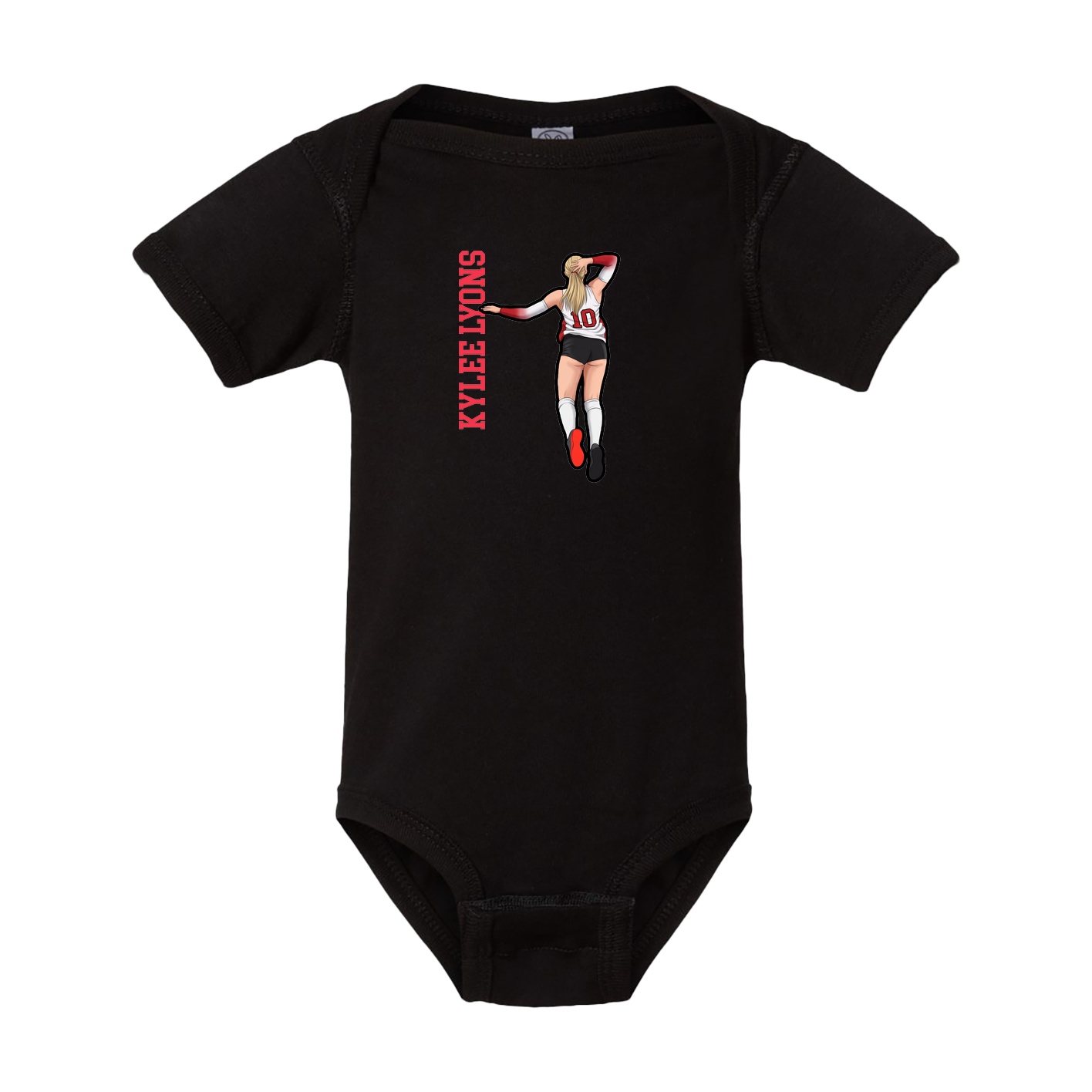 Baby Onesie — Name Vertical in Black
