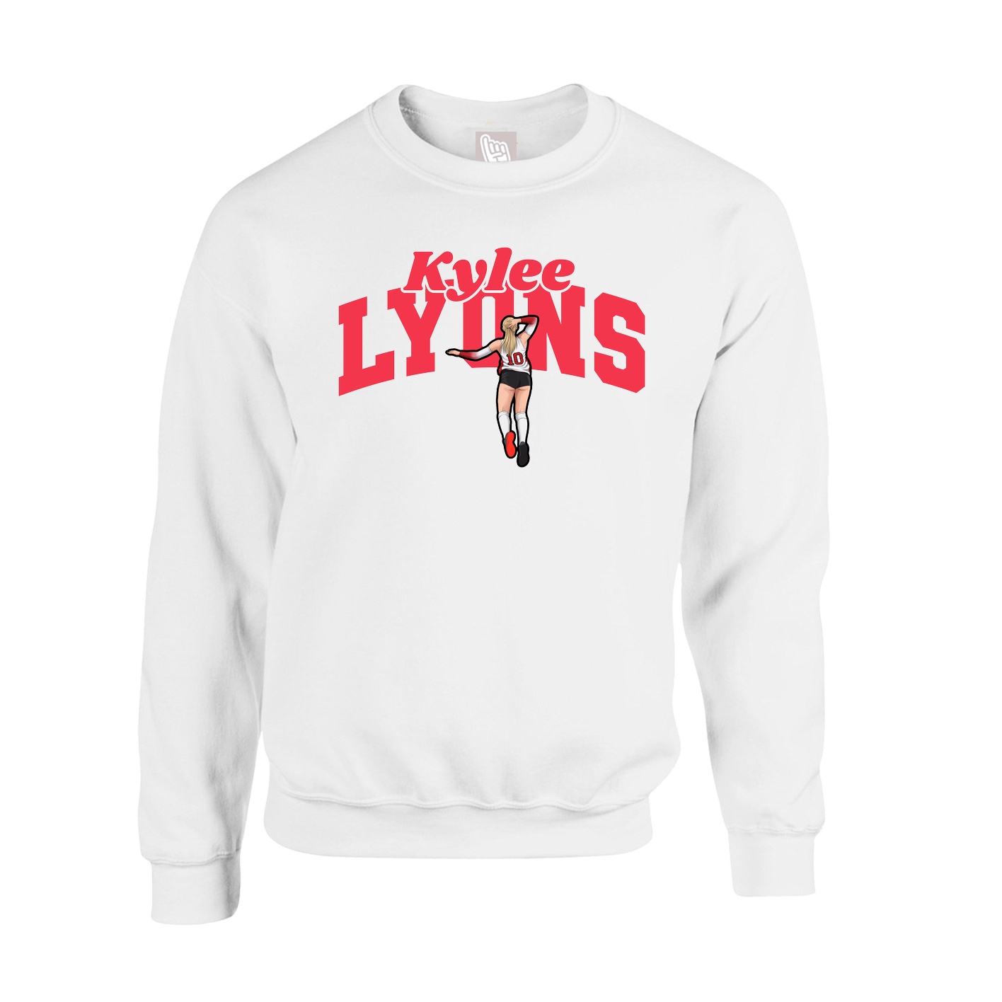 Fleece Crew — Signature Arch in White