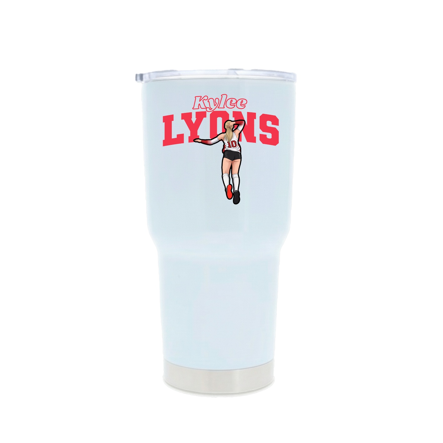 30oz Stainless Steel Tumbler — Name Arch in White