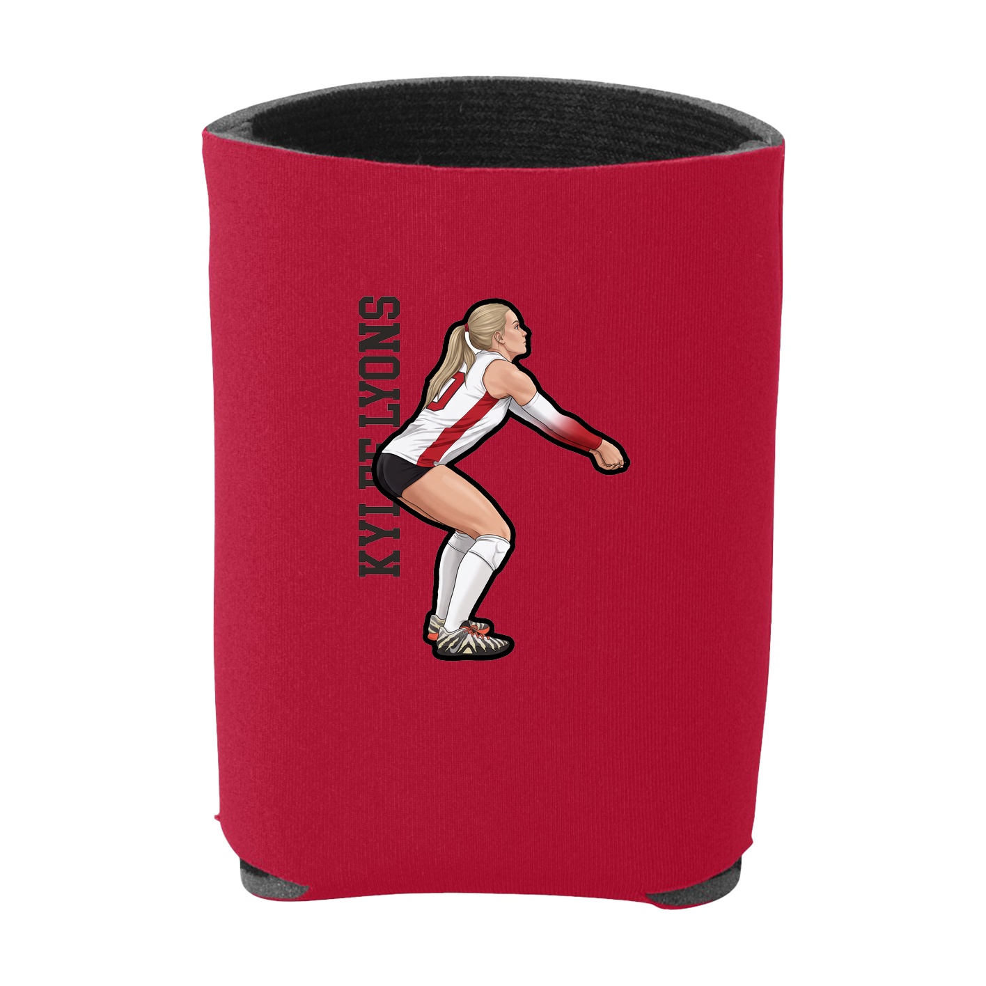Can Holder — Name Vertical in Red