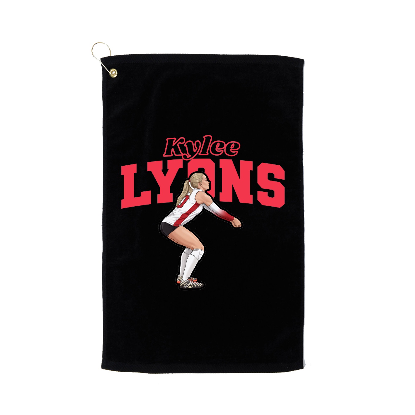 Golf Towel — Name Arch in Black