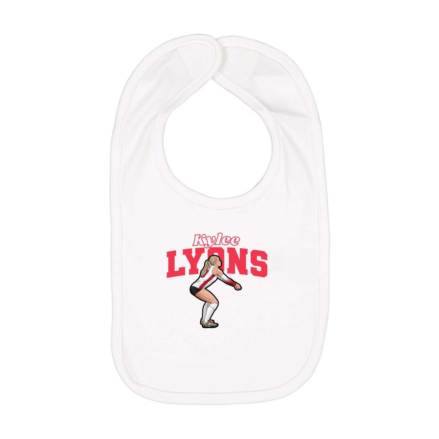 Infant Bib — Name Arch in White