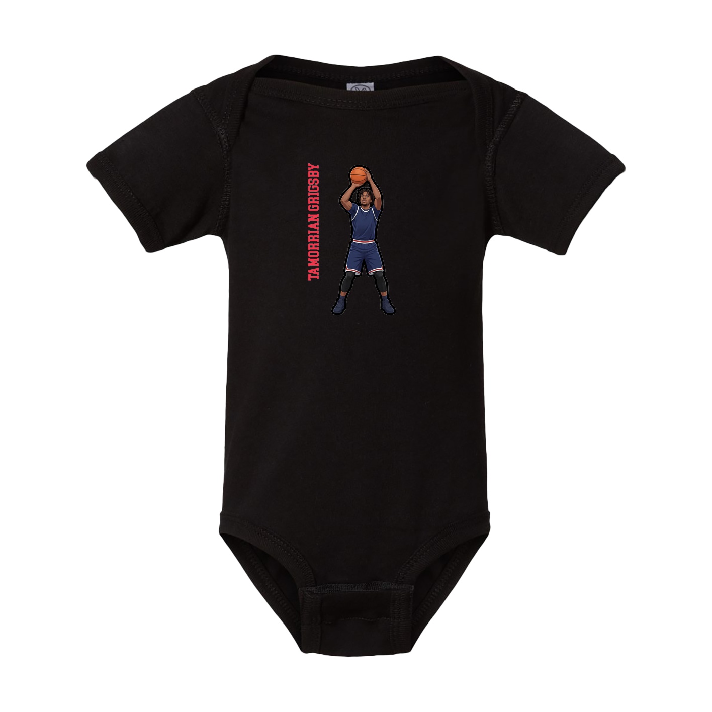 Baby Onesie — Name Vertical in Black