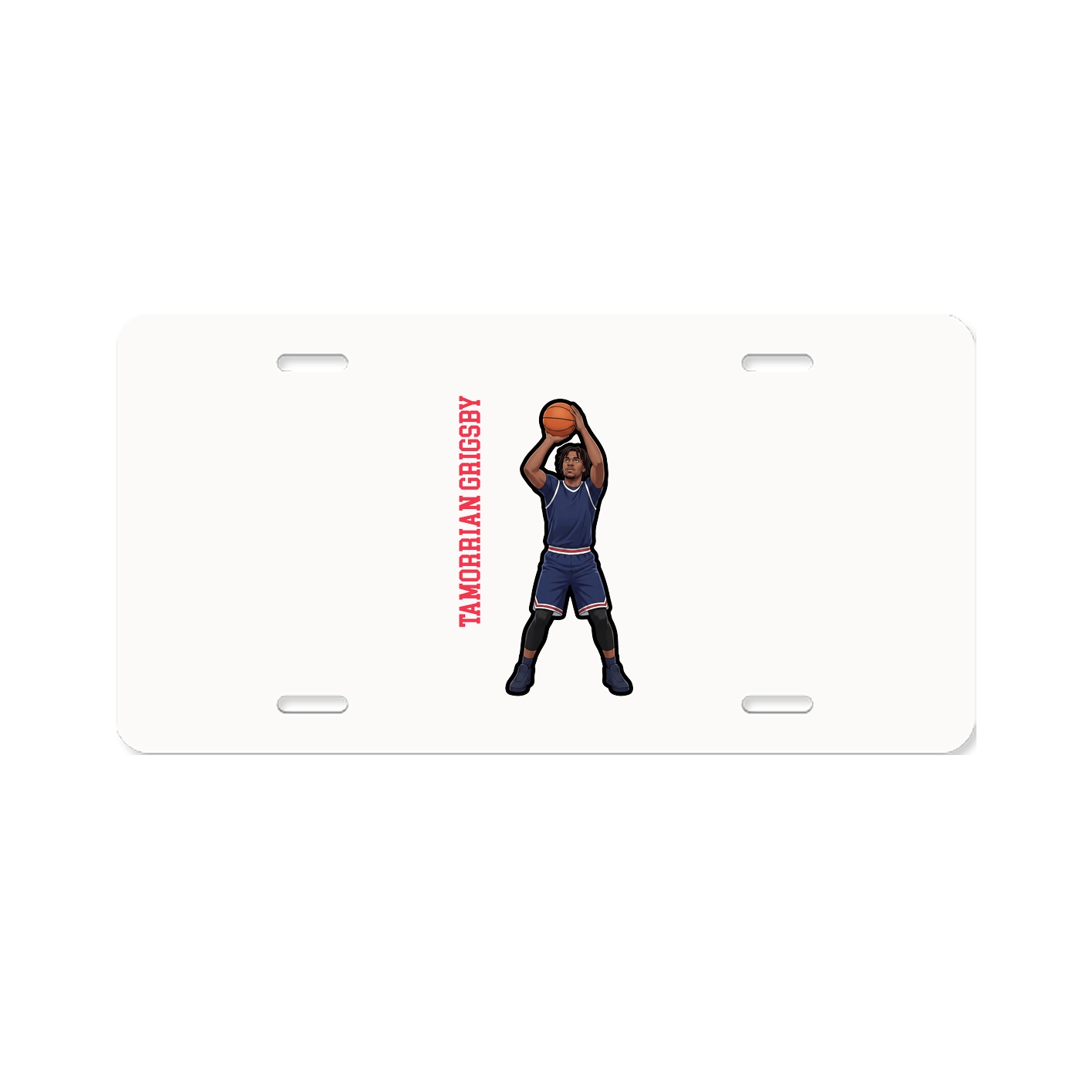 License Plate — Name Vertical in Classic