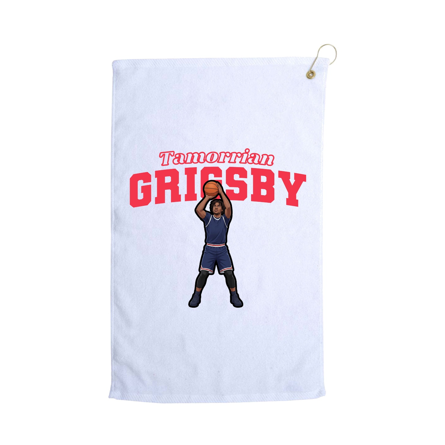Golf Towel — Name Arch in White