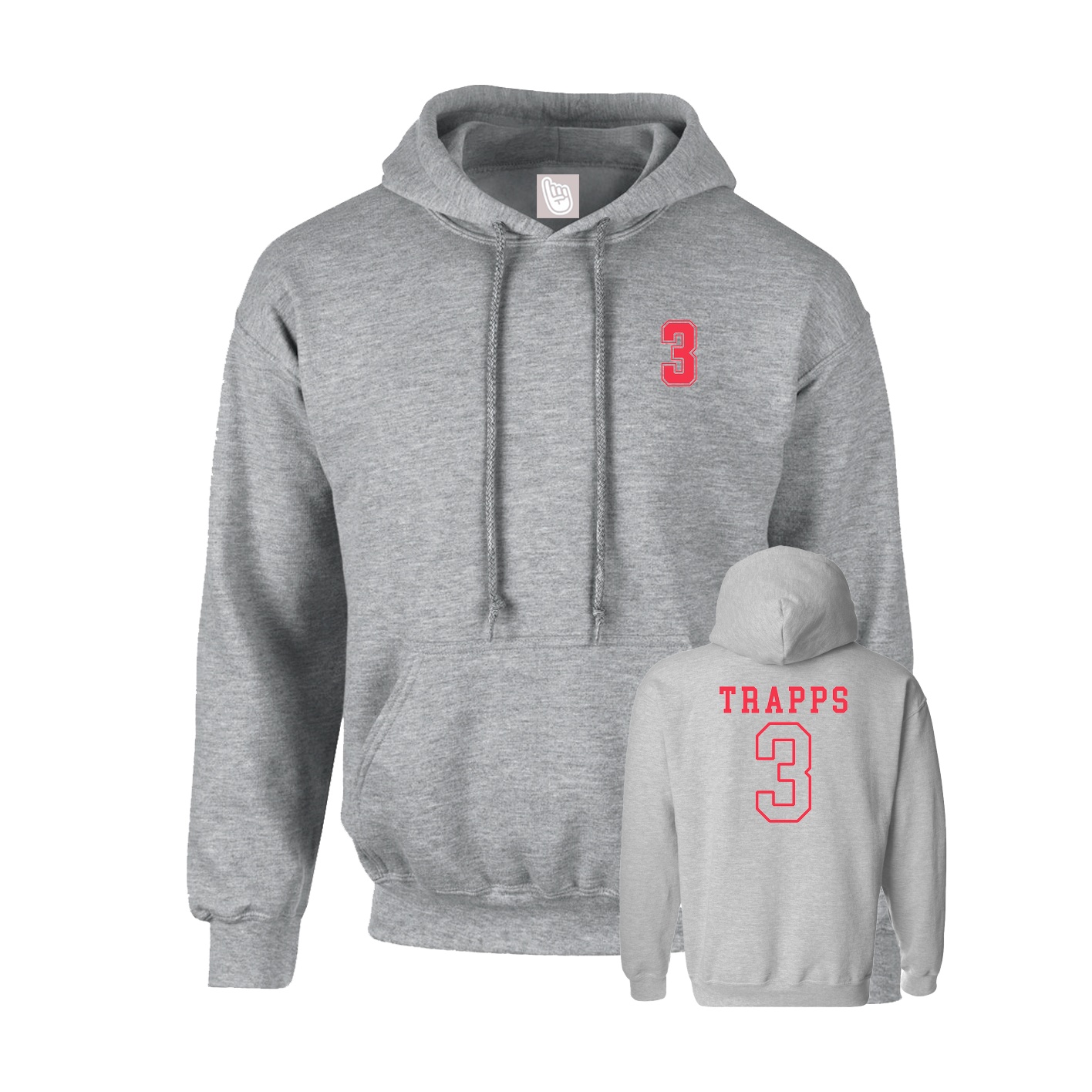 Hoodie — Chest Back in Grey