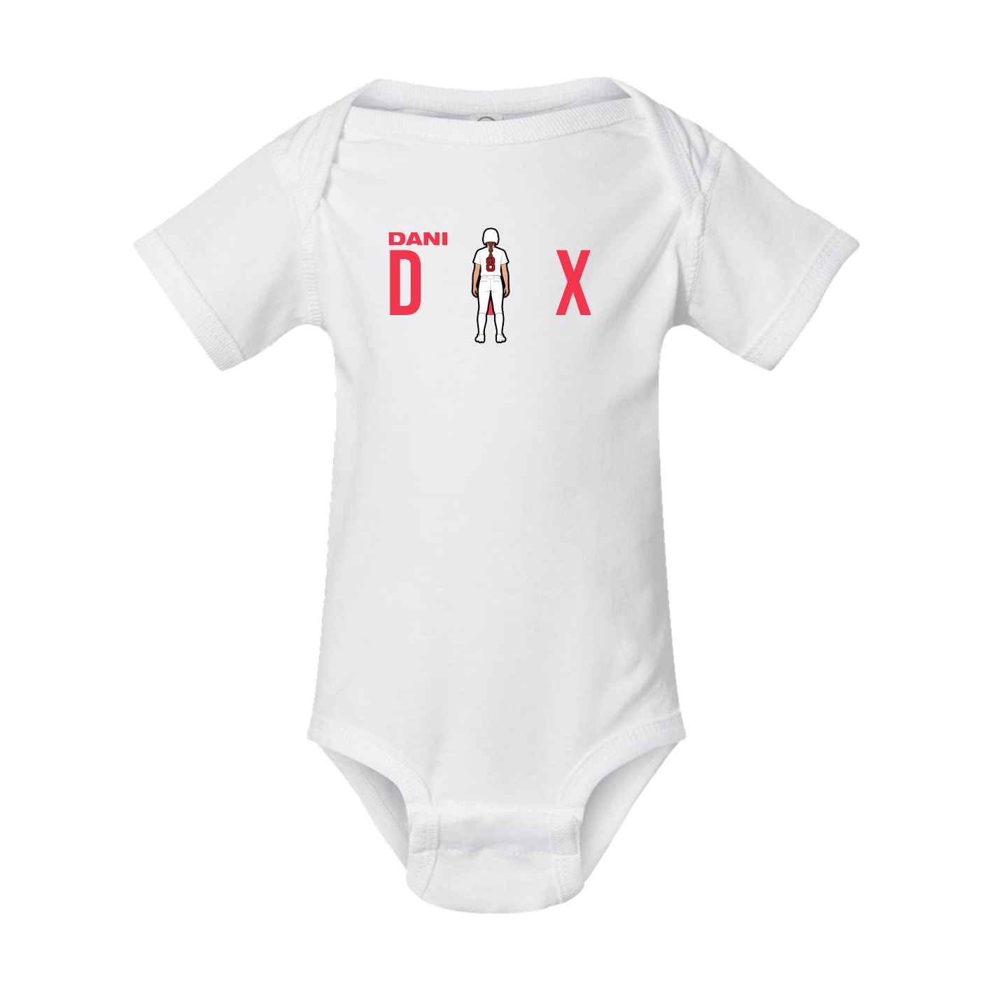 Baby Onesie — Player Name in White