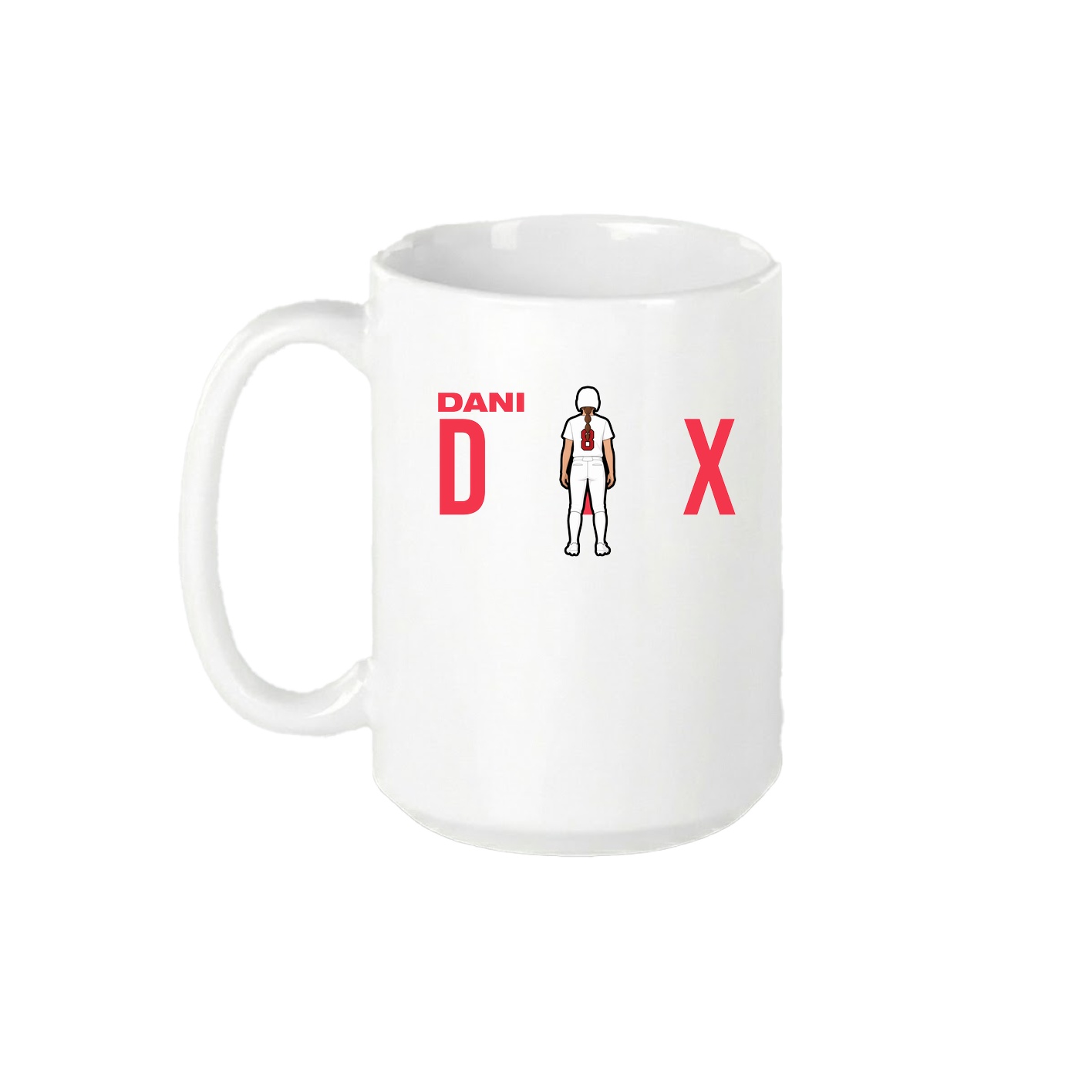 15oz Coffee Mug — Player Name in White