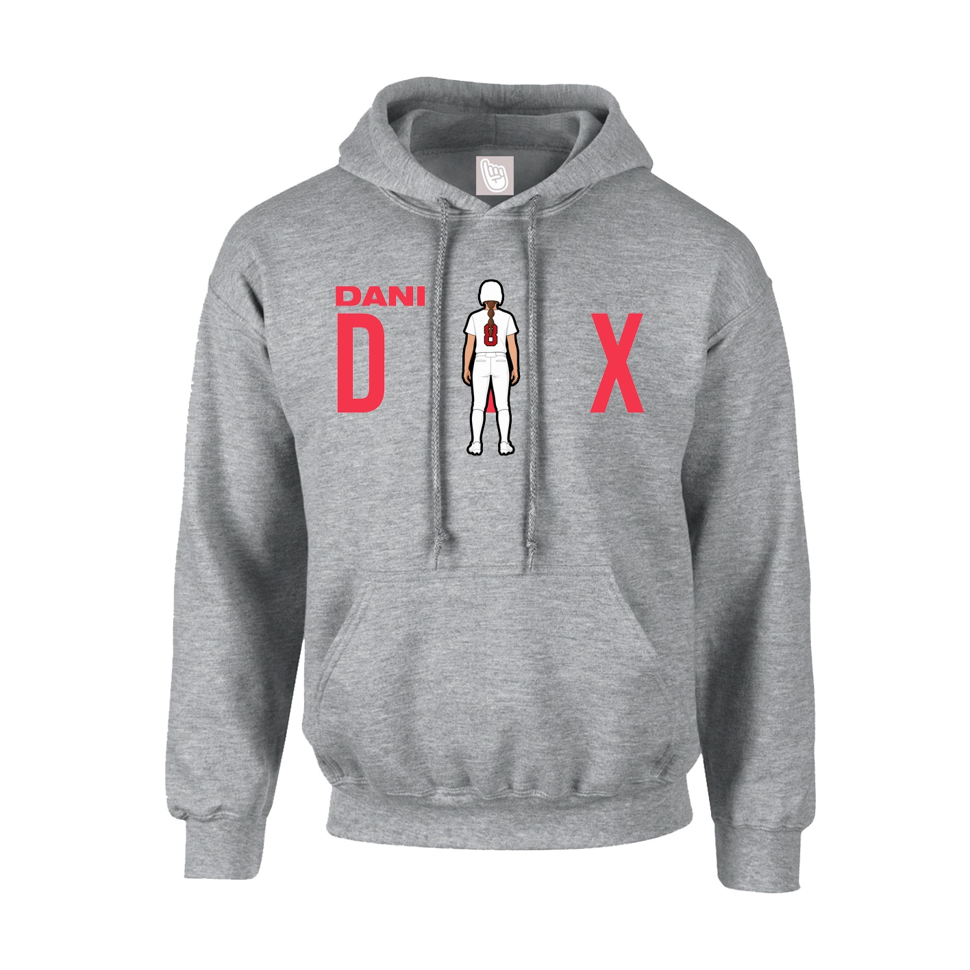 Youth Hoodie — Player Name in Grey