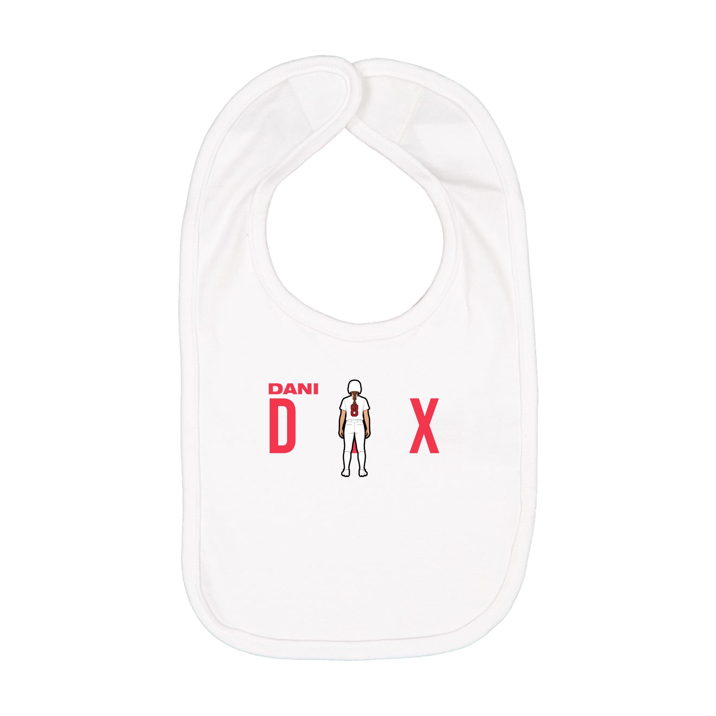 Infant Bib — Player Name in White